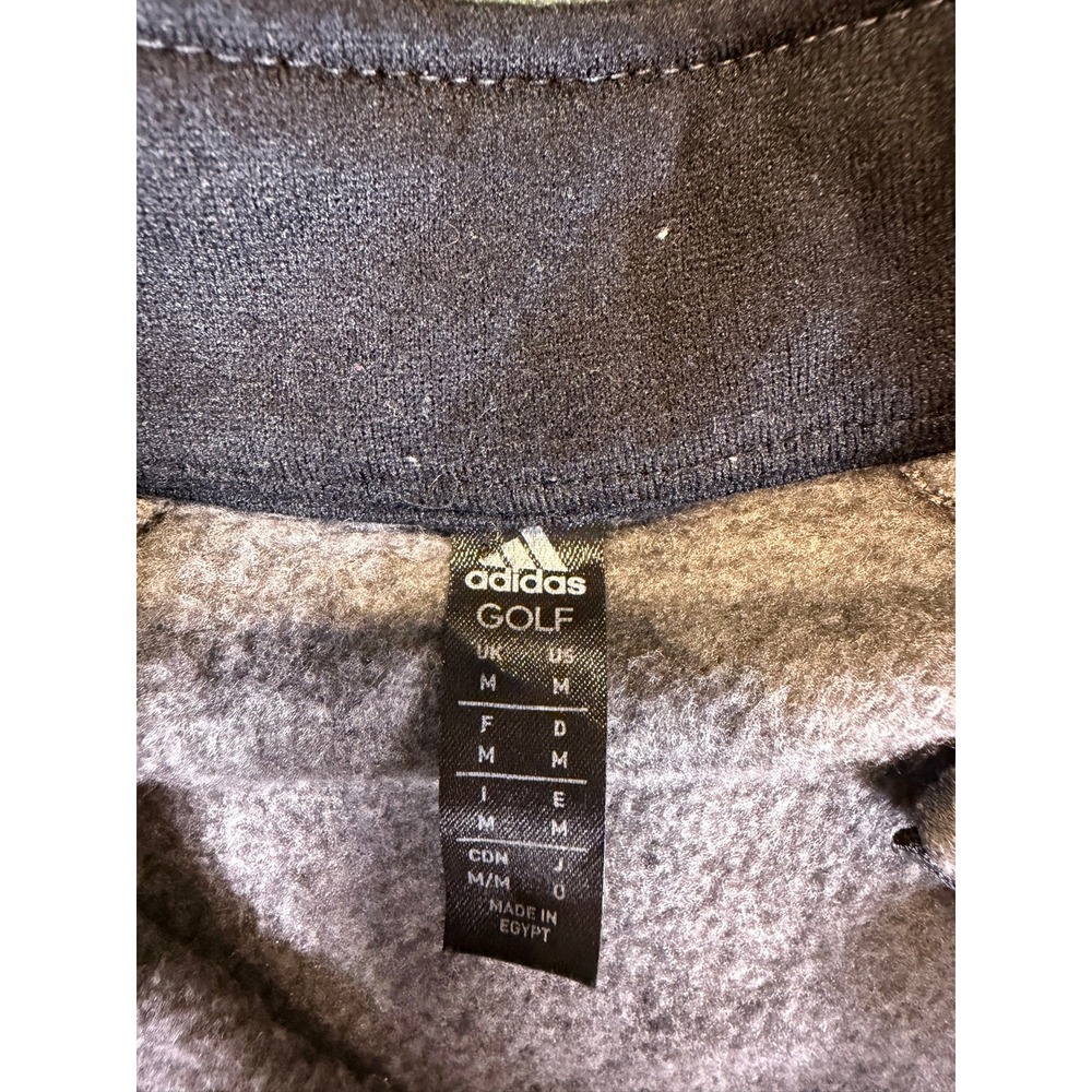Adidas Golf Gray Quarter Zip Pullover 3 Stripe Men's Medium